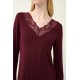 VAMP 23823 Γυναικείο Νυχτικό Micromodal  με δαντέλα,  RED WIDSOR