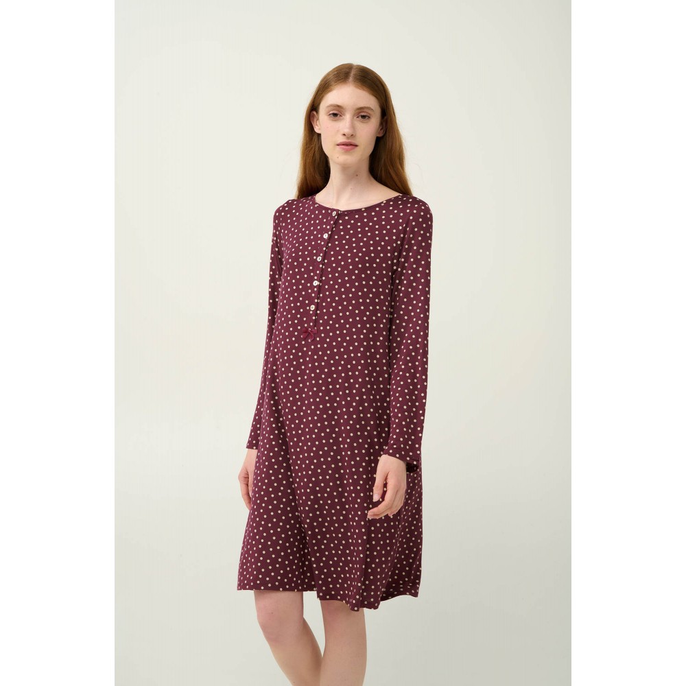 VAMP 23029, Γυναικείο Νυχτικό Micromodal με πατιλέτα, RED WINDSOR