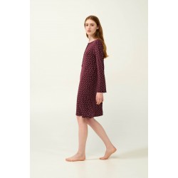 VAMP 23029, Γυναικείο Νυχτικό Micromodal με πατιλέτα, RED WINDSOR