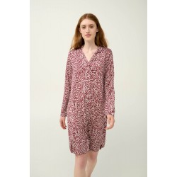 VAMP 23044, Γυναικείο Κουμπωτό Νυχτικό Micromodal, RED WINDSOR