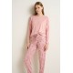 VAMP 25034, Πυζάμα Micromodal με μανσέτες, PINK ZEPHYR