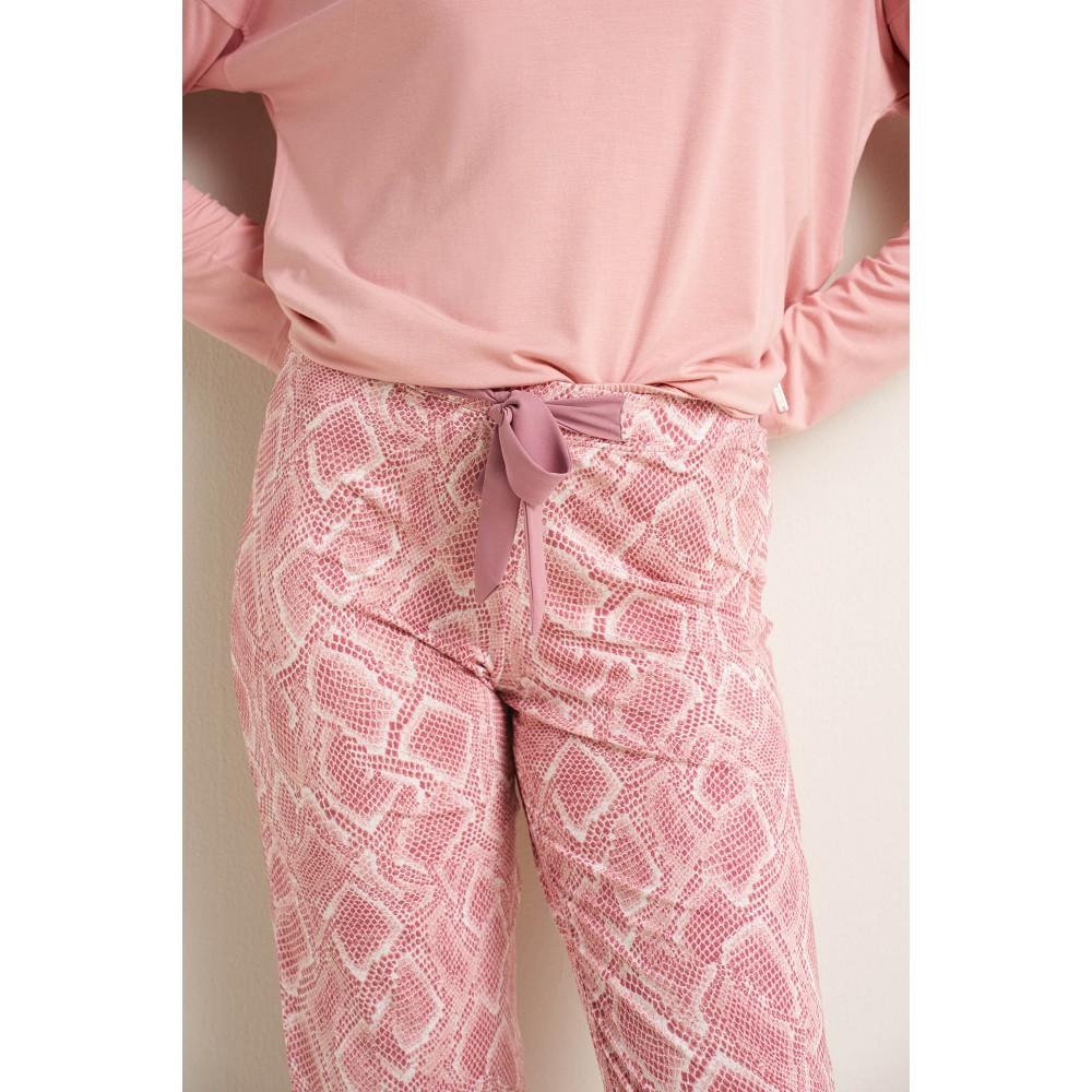 VAMP 25034, Πυζάμα Micromodal με μανσέτες, PINK ZEPHYR