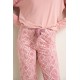 VAMP 25034, Πυζάμα Micromodal με μανσέτες, PINK ZEPHYR