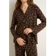 VAMP 25048, Γυναικεία Πυζάμα Κουμπωτή Micromodal, BROWN MUSE