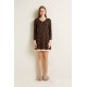 VAMP 25052, Νυχτικό Micromodal με λεπτομέρειες σιφόν, BROWN MUSE