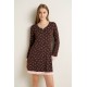 VAMP 25052, Νυχτικό Micromodal με λεπτομέρειες σιφόν, BROWN MUSE