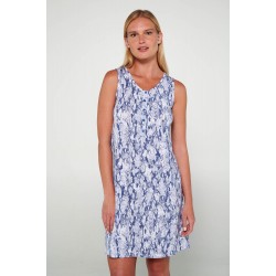 Vamp 20002, Γυναικείο Αμάνικο Νυχτικό Micromoda με πατιλέτα, BLUE BOA