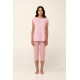Vamp 22000, Γυναικείο Σετ Πυτζάμες Micromodal με κάπρι παντελόνι, PINK BLUSH
