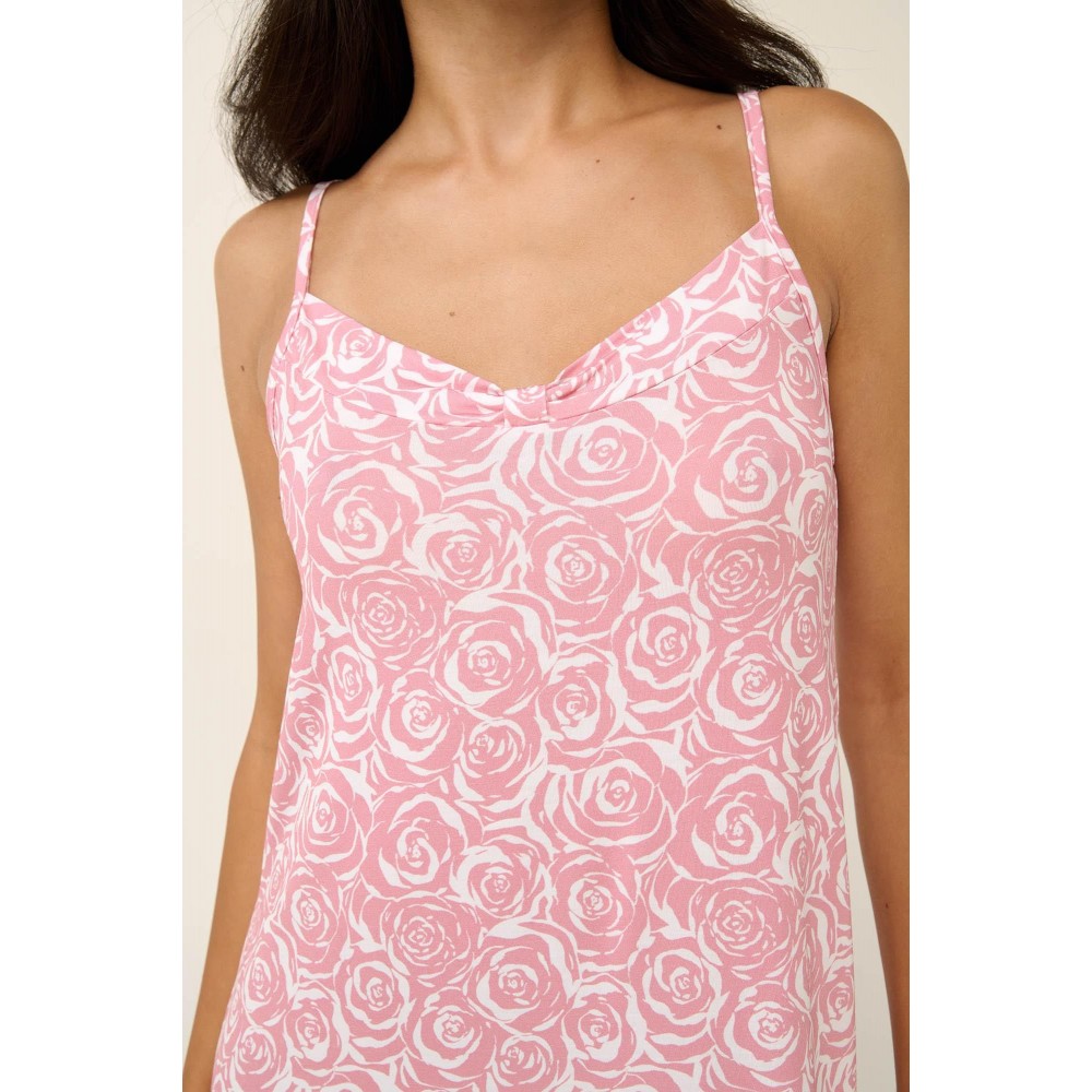 Vamp 22007, Γυναικείο Νυχτικό Micromodal με τιραντάκι, PINK BLUSH