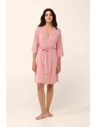 VAMP 22009, Καλοκαιρινή Γυναικεία Ρόμπα Micromodal, PINK BLUSH
