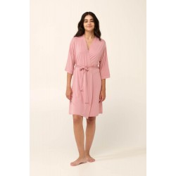 VAMP 22009, Καλοκαιρινή Γυναικεία Ρόμπα Micromodal, PINK BLUSH
