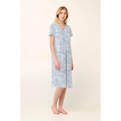 Vamp 22017, Γυναικείο Νυχτικό Micromodal με κουφόπιετα, BLUE SERENE