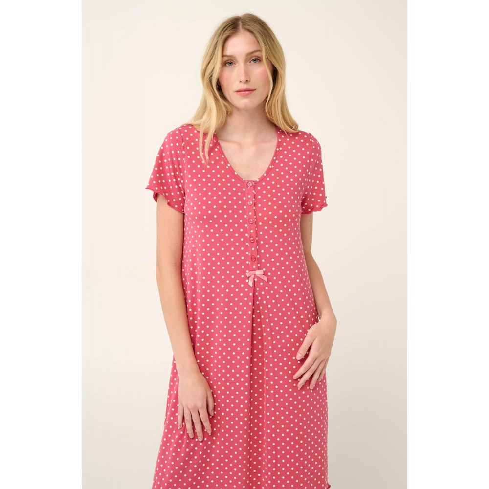 Vamp 22071, Γυναικείο Νυχτικό Micromodal Εγκυμοσύνης με πατιλέτα, ROSE TAUPE