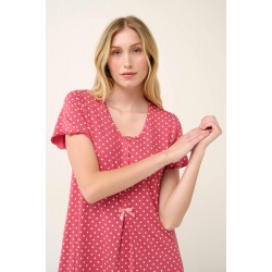 Vamp 22071, Γυναικείο Νυχτικό Micromodal Εγκυμοσύνης με πατιλέτα, ROSE TAUPE