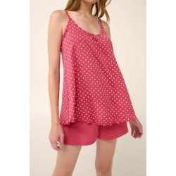 Vamp 22076, Γυναικείο Micromodal Baby Doll Πουά σε χαλαρή γραμμή, ROSE TAUPE