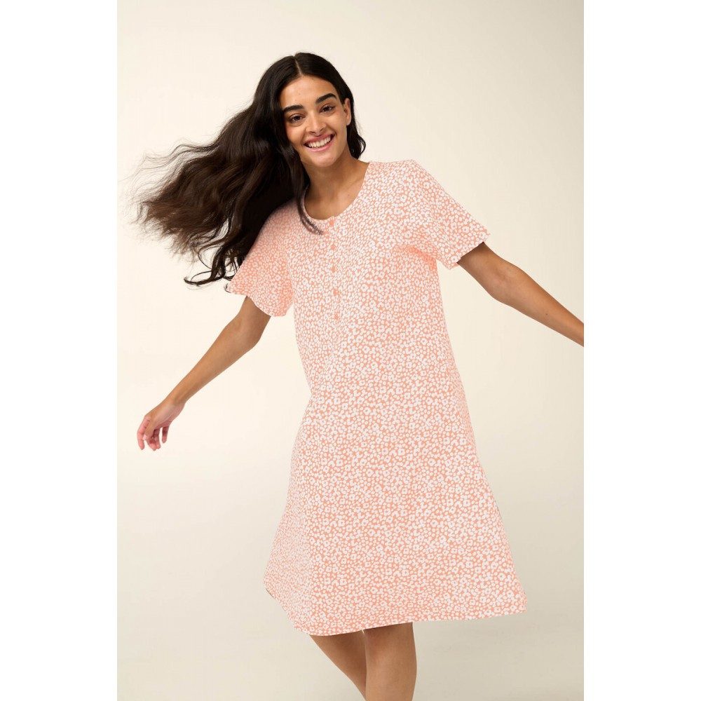 Vamp 22222, Γυναικείο Βαμβακερό Νυχτικό Εγκυμοσύνης με πατιλέτα, SALMON