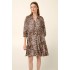 VAMP 22430, Καλοκαιρινό Φόρεμα Βισκόζι με τρουακάρ μανίκι, ANIMAL PRINT
