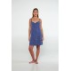 Vamp 20021, Γυναικείο Νυχτικό Micromodal Πουά με τιραντάκι,  BLUE BOA