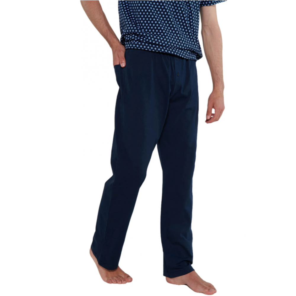 Vamp 20671, Ανδρική Πυτζάμα 3 τεμ. με πατιλέτα, ΜΠΛΕ ΣΚΟΥΡΟ