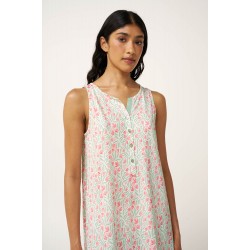 VAMP 24075, Γυναικείο Νυχτικό  Cotton-Modal με πατιλέτα, MINT GRAY