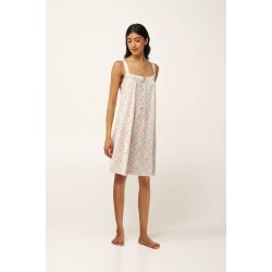 VAMP 24078, Γυναικείο Νυχτικό Cotton-Modal με πατιλέτα και φαρδιά τιράντα, MINT GRAY