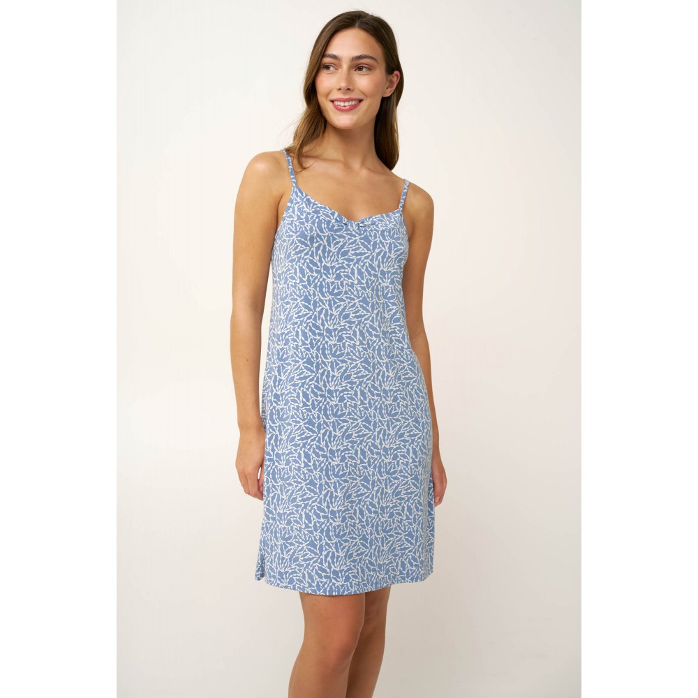 VAMP 24096, Γυναικείο Νυχτικό Micromodal Τιραντάκι, BLUE RAIN