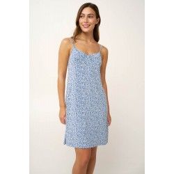 VAMP 24096, Γυναικείο Νυχτικό Micromodal Τιραντάκι, BLUE RAIN