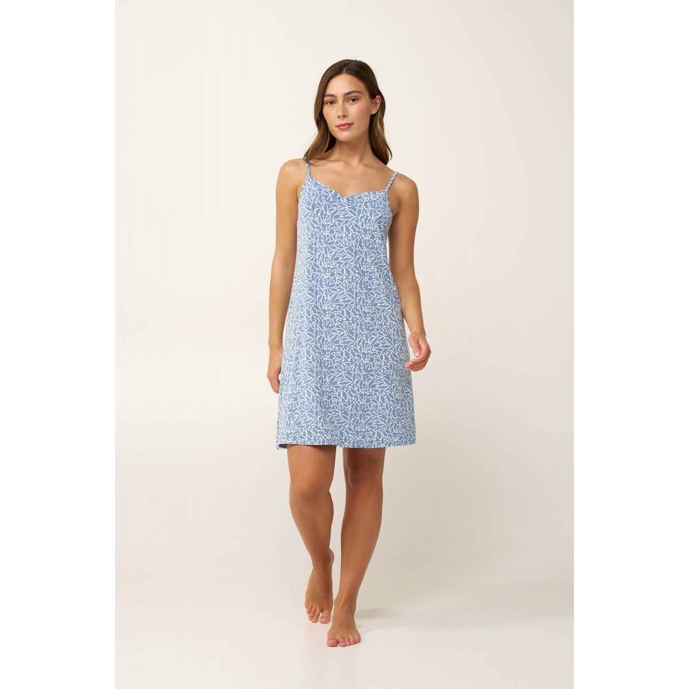 VAMP 24096, Γυναικείο Νυχτικό Micromodal Τιραντάκι, BLUE RAIN