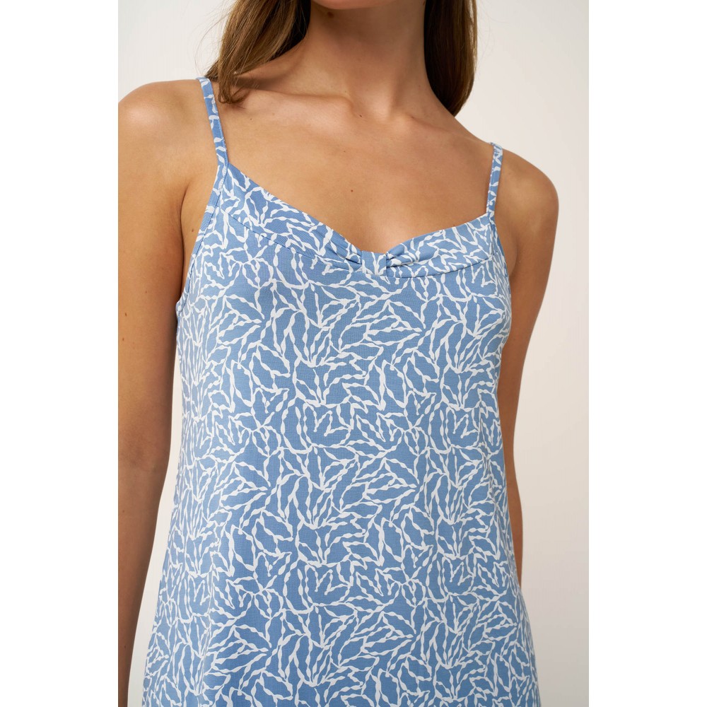 VAMP 24096, Γυναικείο Νυχτικό Micromodal Τιραντάκι, BLUE RAIN