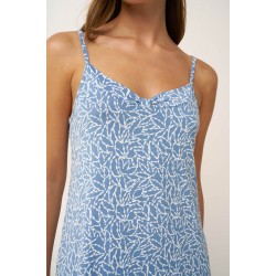 VAMP 24096, Γυναικείο Νυχτικό Micromodal Τιραντάκι, BLUE RAIN