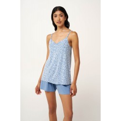 VAMP 24097, Γυναικείο BabyDoll Micromodal με τιραντάκι, BLUE RAIN