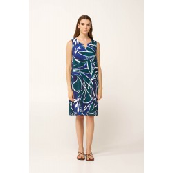 VAMP 24411, Γυναικείο Καλοκαιρινό Αμάνικο Φόρεμα Βισκόζ, BLUE PRINT