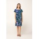VAMP 24414, Γυναικείο Καλοκαιρινό Φόρεμα Κοντό Μανίκι Βισκόζ, BLUE PRINT