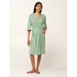 Vamp 24079, Γυναικεία  Σταυρωτή Ρόμπα Modal-Cotton, MINT GREY