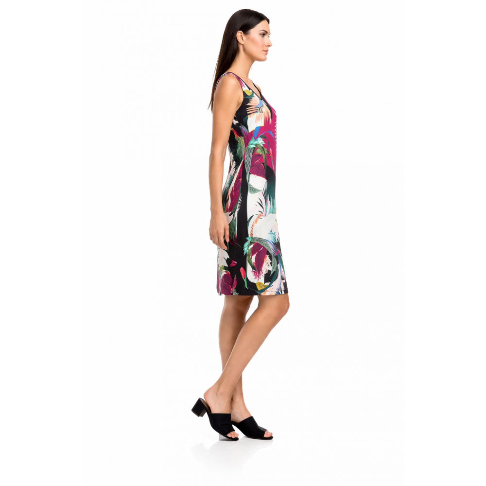 Vamp 12460, Γυναικείo Καλοκαιρινό Φόρεμα με ωμάκι από Βισκόζι