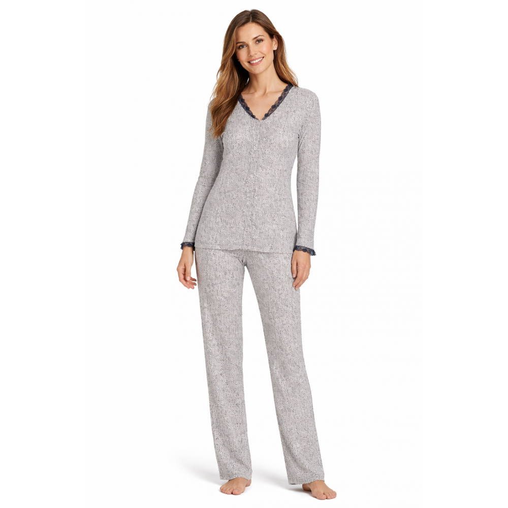 Vamp 13075, Πυζάμα Σεμιζιέ από modal και βαμβάκι