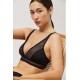 Ysabel Mora Y10068-NEGRO Γυναικείο Bralette χωρίς επένδυση με δαντέλα, ΜΑΥΡΟ