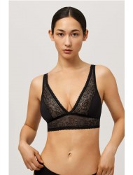 Ysabel Mora Y10068-NEGRO Γυναικείο Bralette χωρίς επένδυση με δαντέλα, ΜΑΥΡΟ