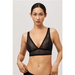 Ysabel Mora Y10068-NEGRO Γυναικείο Bralette χωρίς επένδυση με δαντέλα, ΜΑΥΡΟ