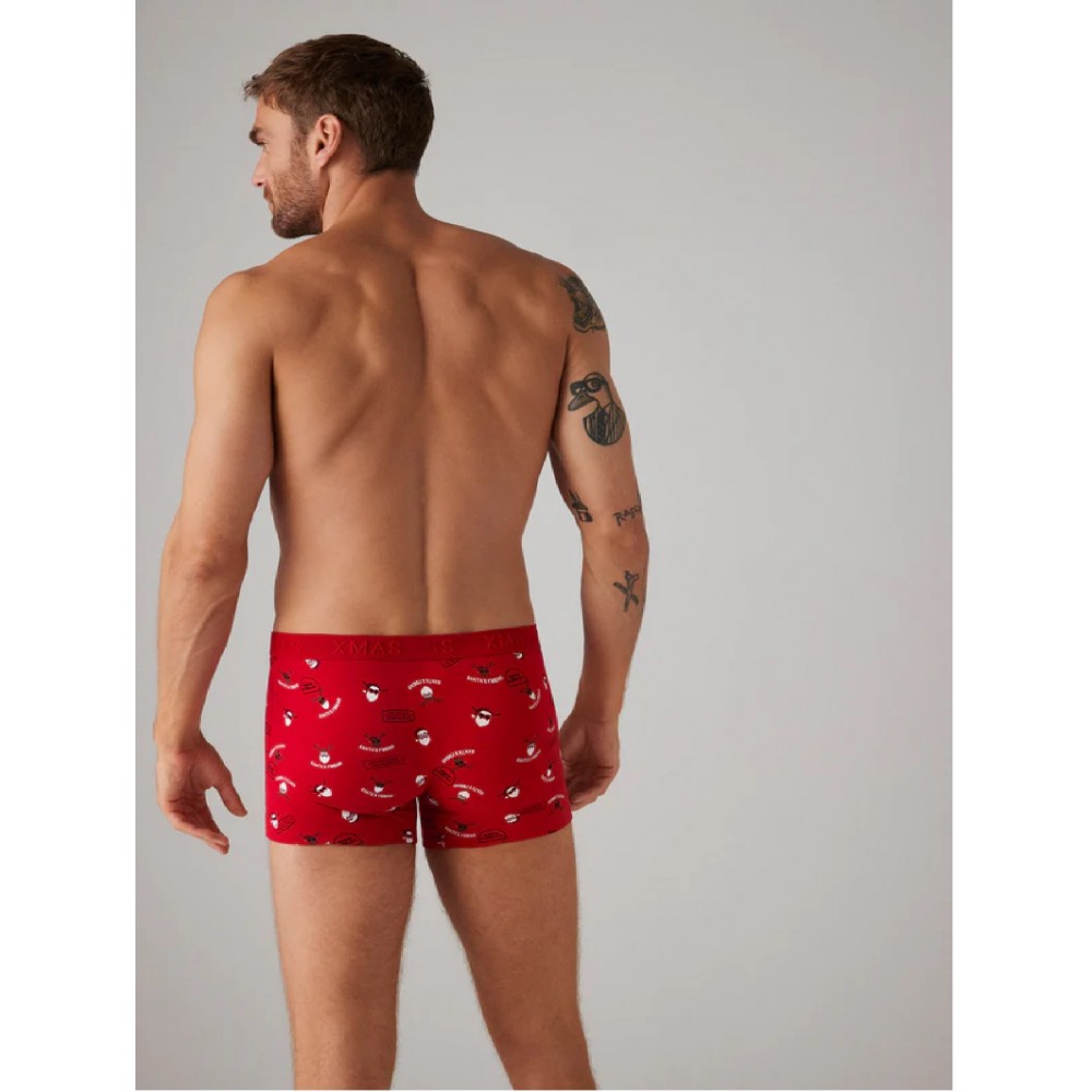 YSABEL MORA Y20385, Ανδρικό Xmas Set Boxer and Socks, ΚΟΚΚΙΝΟ