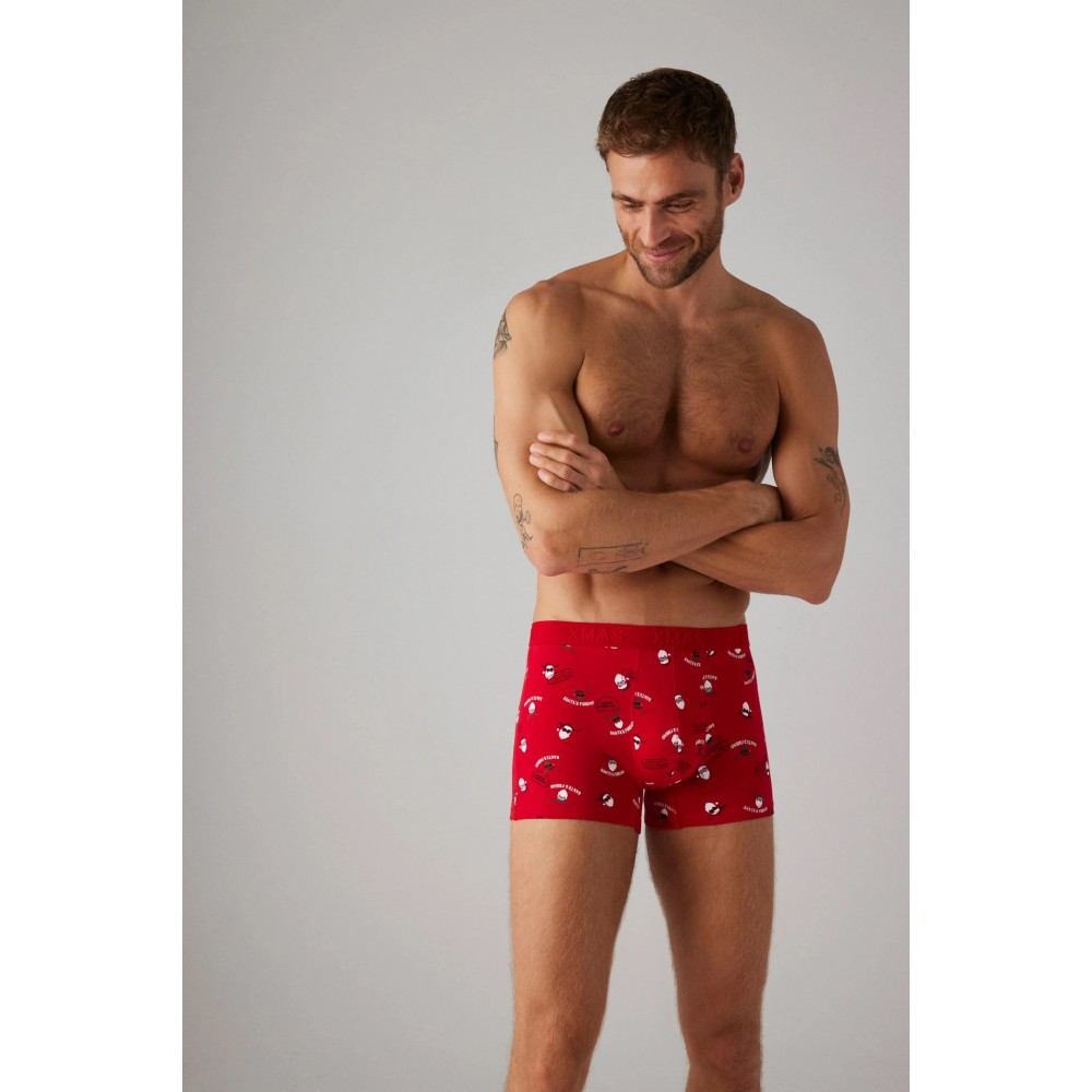 YSABEL MORA Y20385, Ανδρικό Xmas Set Boxer and Socks, ΚΟΚΚΙΝΟ