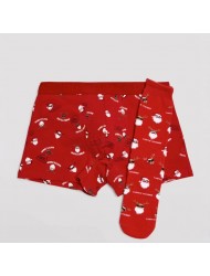 YSABEL MORA Y20385, Ανδρικό Xmas Set Boxer and Socks, ΚΟΚΚΙΝΟ