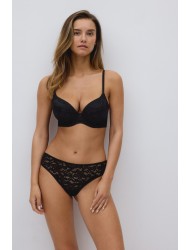 Ysabel Mora Y10747-BLK, Γυναικείο Σετ Push Up και Στρινγκ Κυλοτάκι, ΜΑΥΡΟ