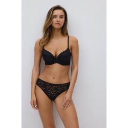 Ysabel Mora Y10747-BLK, Γυναικείο Σετ Push Up και Στρινγκ Κυλοτάκι, ΜΑΥΡΟ