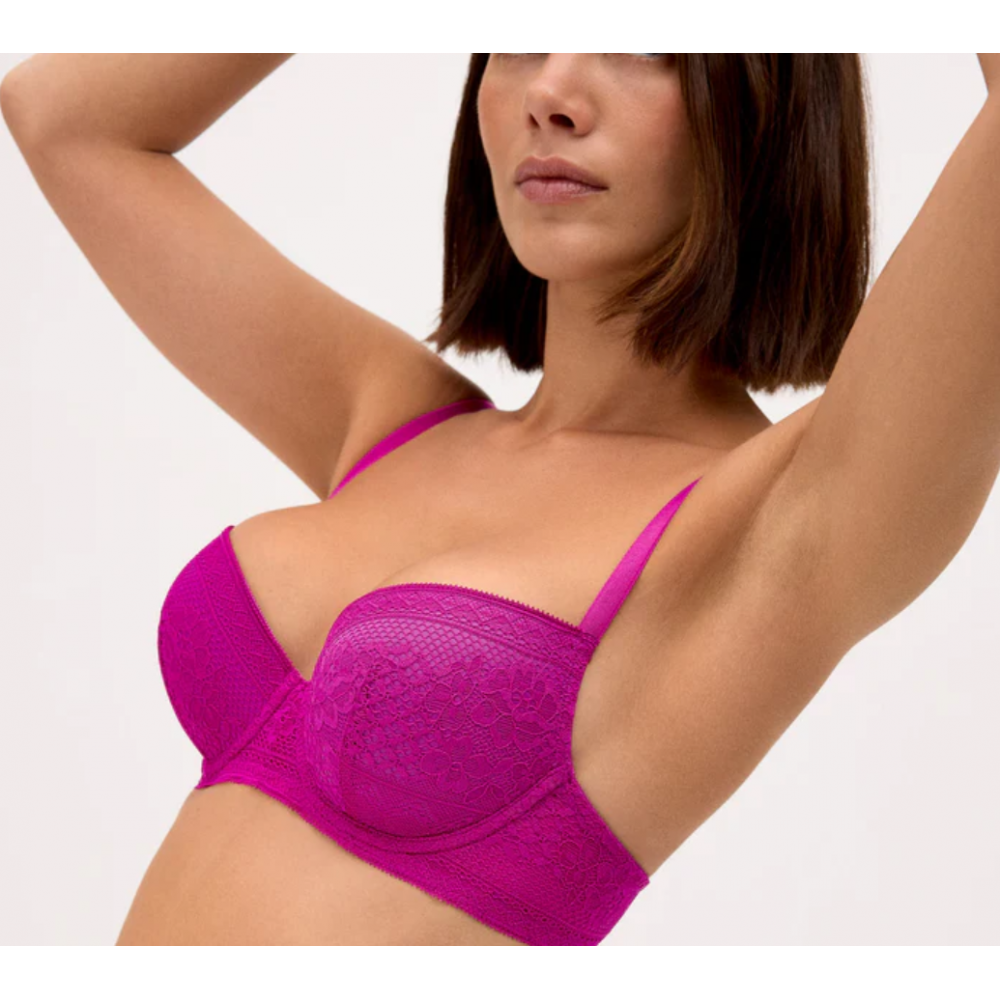 Ysabel Mora Y10828, Σουτιεν Push Up με μπανέλα,  ΦΟΥΞΙΑ