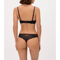 Ysabel Mora Y10838, Γυναικείο Σετ Σουτιεν Push Up και κυλοτάκι String, ΜΑΥΡΟ