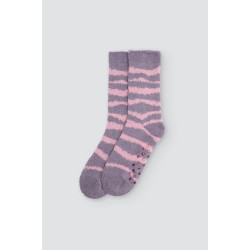 Ysabel Mora Y12130,  Γυνακείες Κάλτσες Flannel 1 ζευγάρι με πατουσάκια, ΛΙΛΑ
