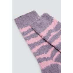 Ysabel Mora Y12130,  Γυνακείες Κάλτσες Flannel 1 ζευγάρι με πατουσάκια, ΛΙΛΑ