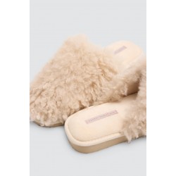 Ysabel Mora Y14206, Γυναικείες Παντόφλες με fluffy γούνα, ΜΠΕΖ