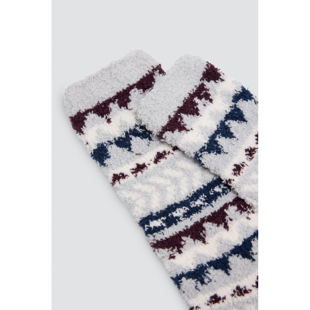 Ysabel Mora Y22122,  Ανδρικές Κάλτσες Flannel 1 ζευγάρι, ΓΚΡΙ